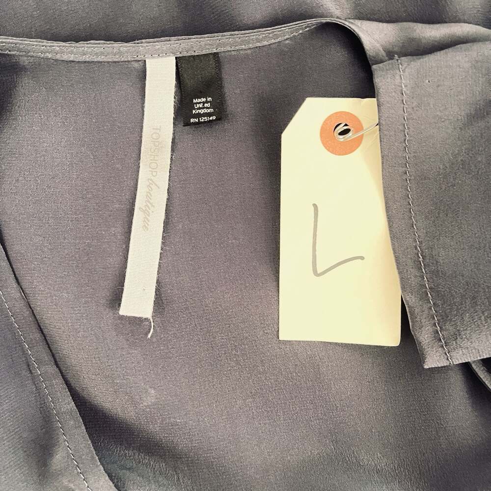 Topshop Boutique Long Sleeve Crossover Silk Dress - Picture 6 of 7